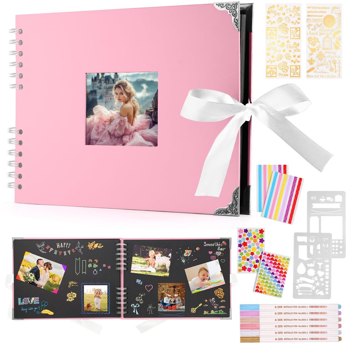 Solidchoice - Bruiloft Fotoalbum met 80 Pagina's en Scraps