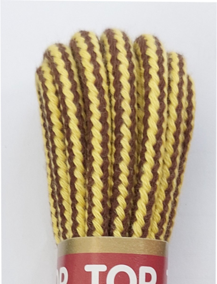 Ronilux Veter - Bruin/Geel - Extra Dik Rond - Lengte 150 cm - Dikte 4,5 mm - Bergschoen - Wandelschoen - Schoenveter