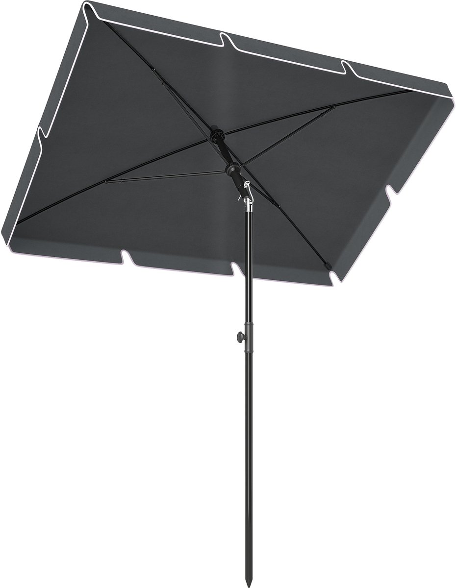 Tuinparasol met verstelbare hellingshoek - aluminium - 200 cm x 130 cm - grijs