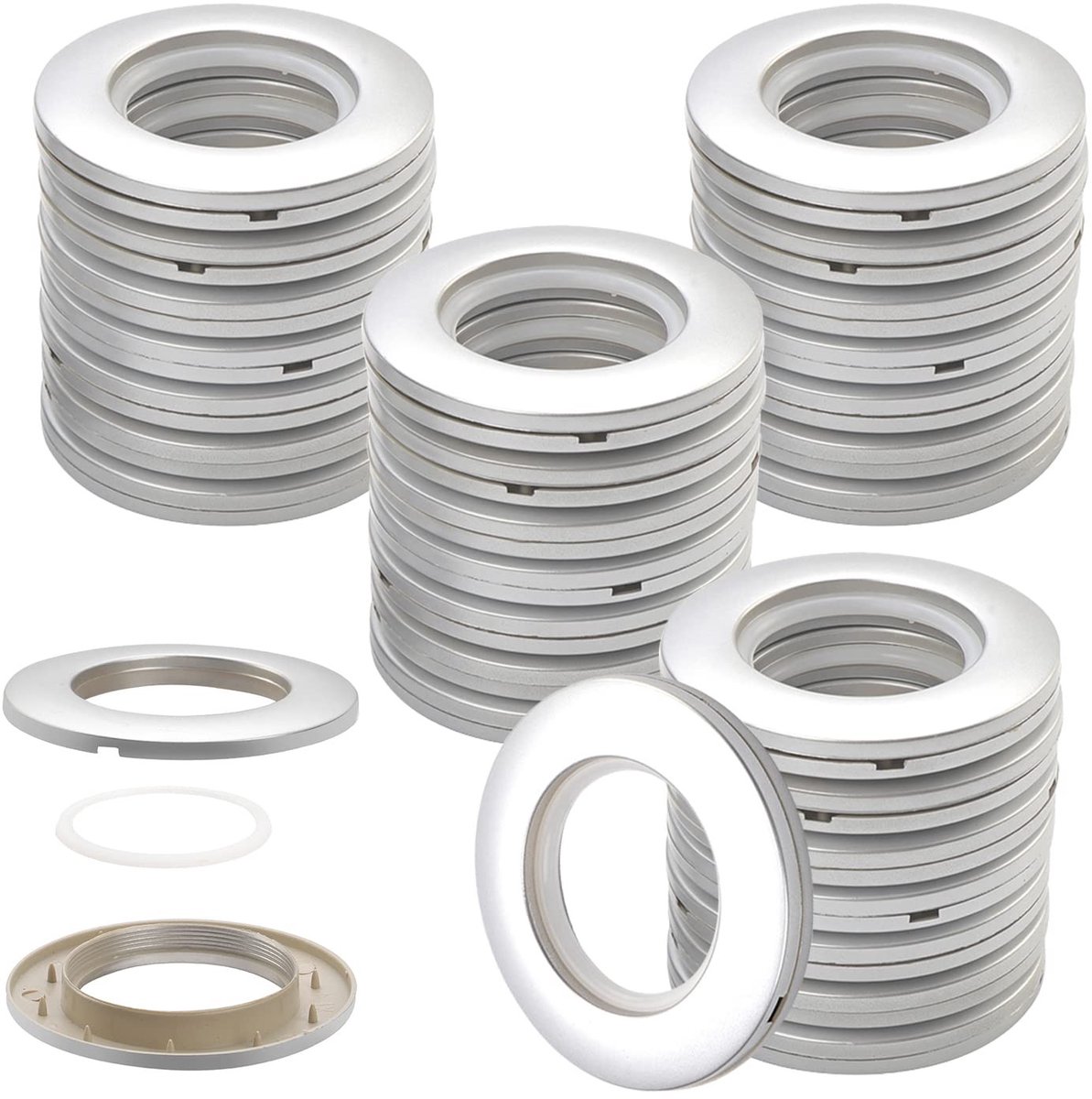 Solidchoice - 32 Stuks Ronde Gordijnogen van Kunststof, Binnen Diameter 40 mm