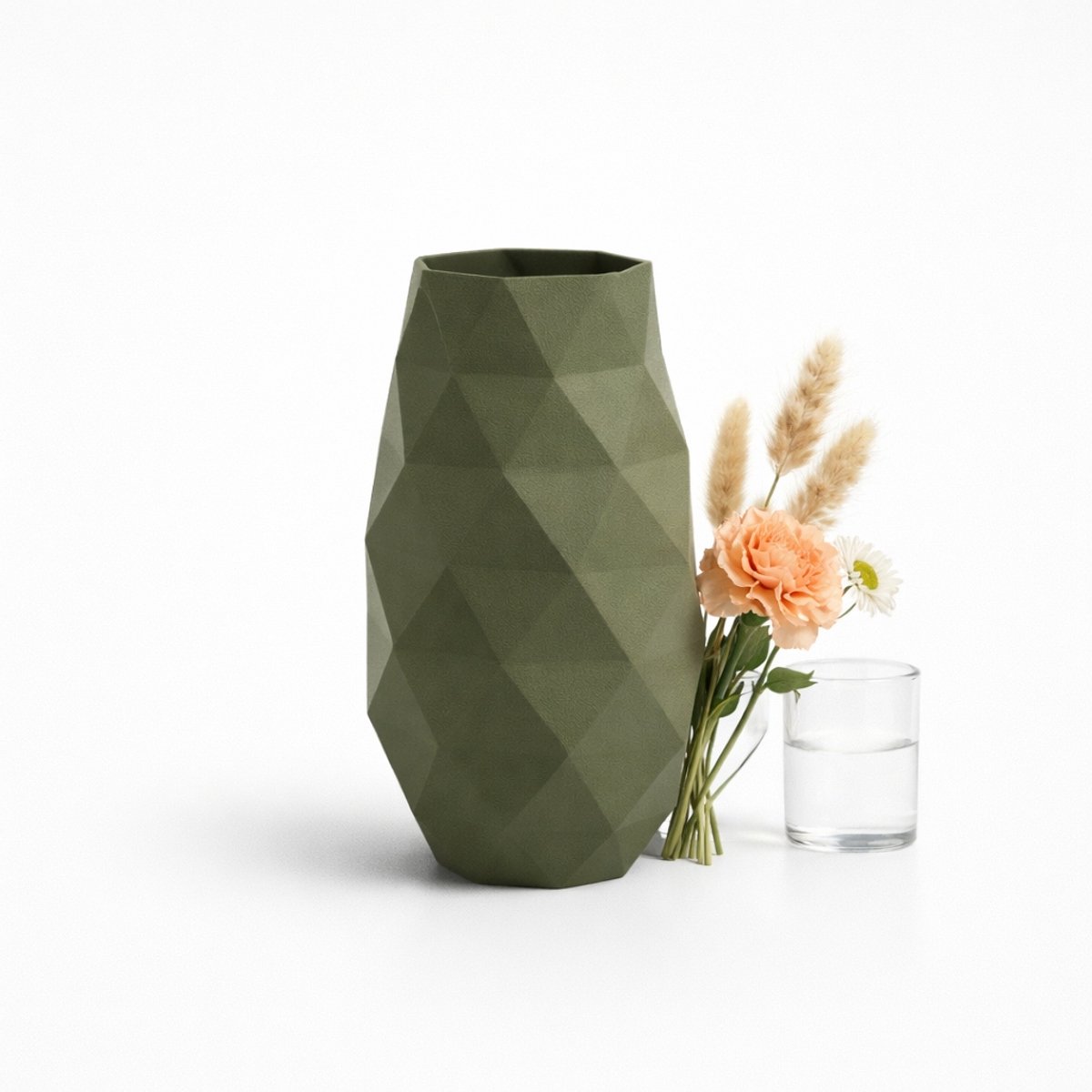 Geometrische Low Poly Vaas - Decoratieve Vaas voor Bloemen in Diverse Kleuren