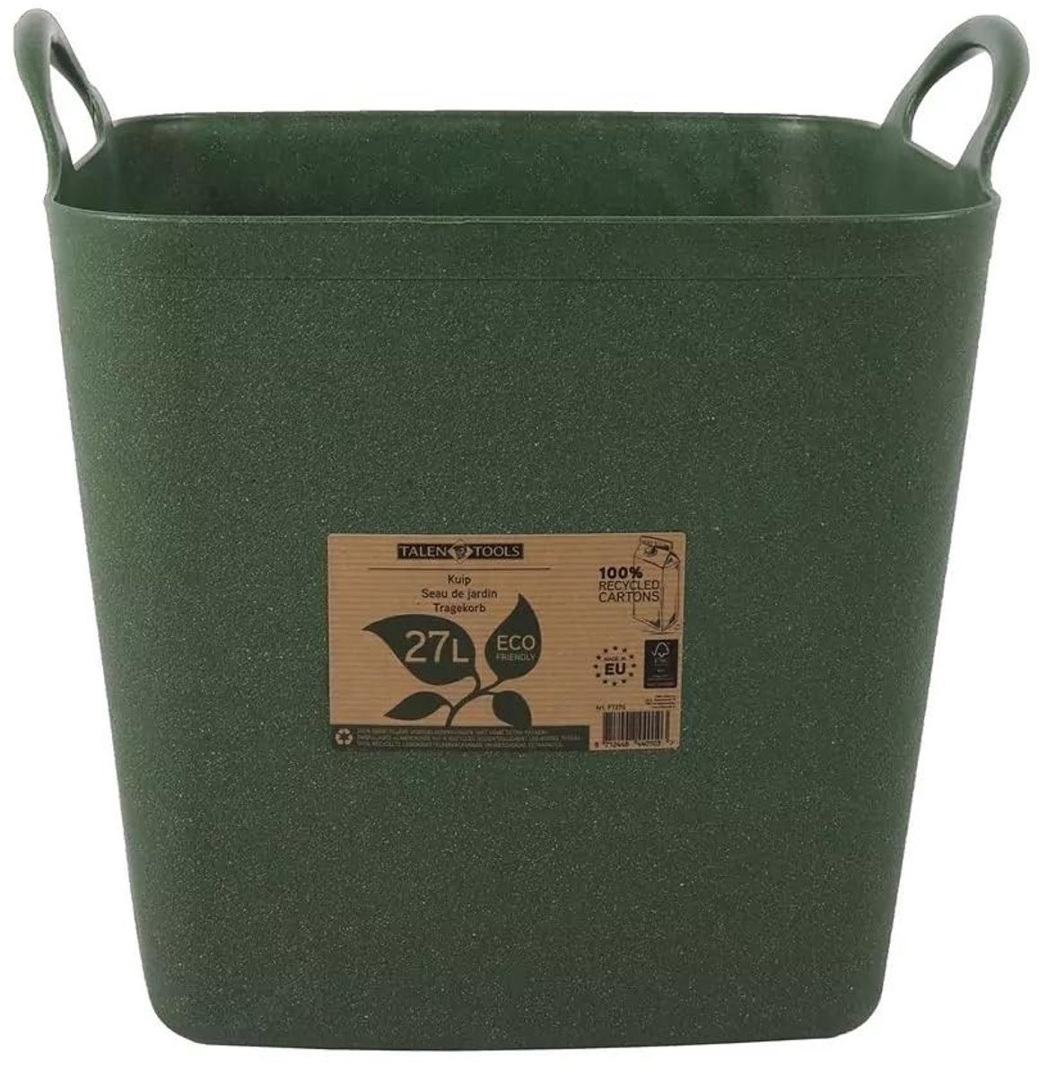 Solidchoice - Flexibele Kuip 27 Liter Gerecycled Groen met Handvatten