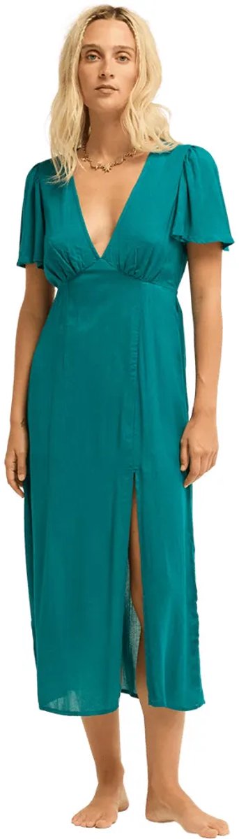 Billabong Jet Set Midi-jurk Met Korte Mouwen XS Vrouw Deep Lagoon