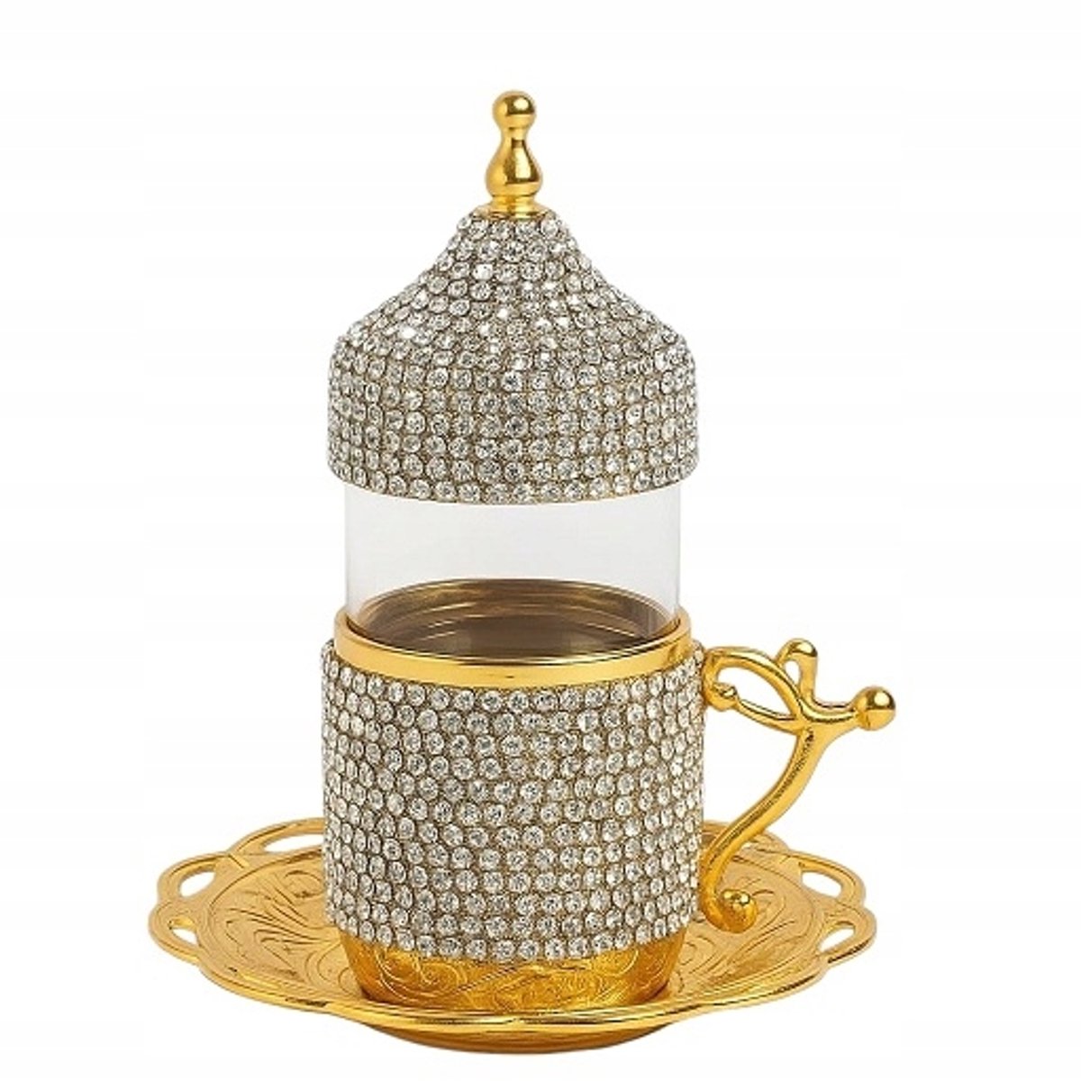 Luxe Goudkleurig Kristalglas voor Koffie & Thee (110ml)