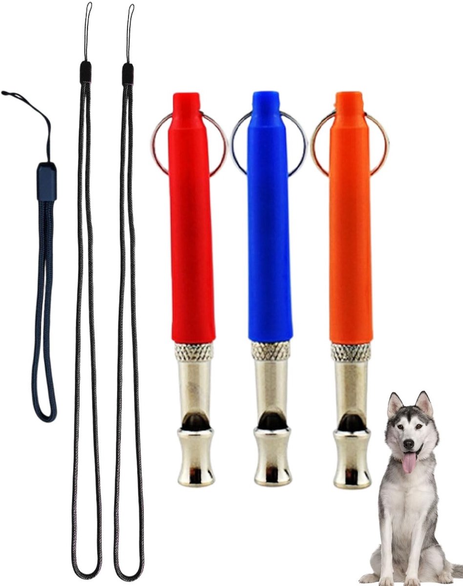 Solidchoice - Hoogfrequentie Hondenfluitje, Set van 3 Stuks