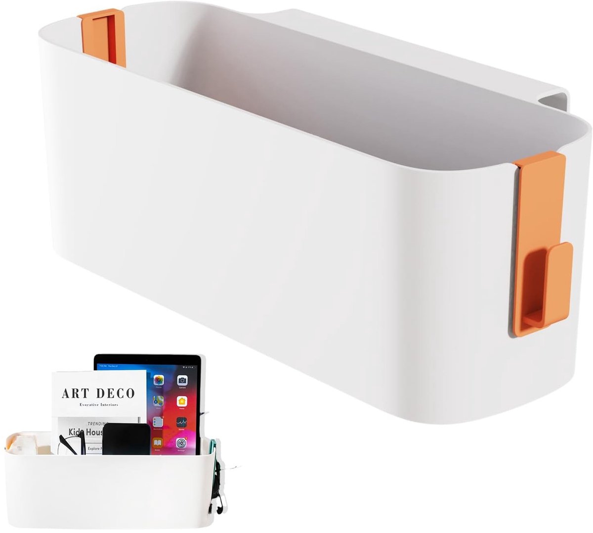 Solidchoice - Hangende Bedorganizer met 2 Afneembare Haken, Oranje