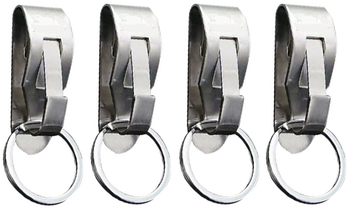 Metalen Sleutelhouder - Riem Sleutelclip voor Autosleutels - Geschikt voor Thuis en Kantoor - Zilver