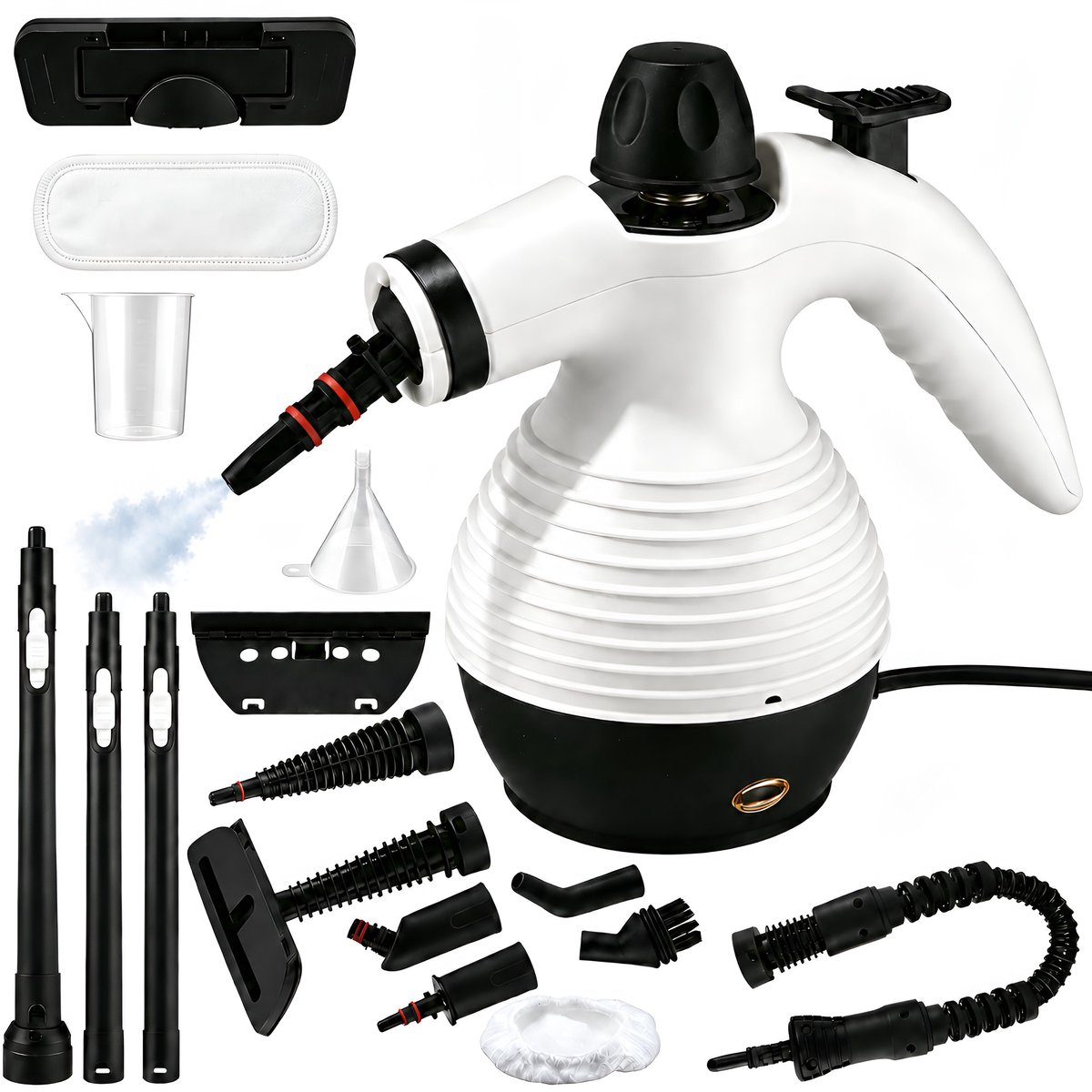 2-in-1 Stoomreiniger - 1300W Handheld Stoomreiniger - met 16 accessoires - multifunctioneel - 350ml - voor bank en vloer