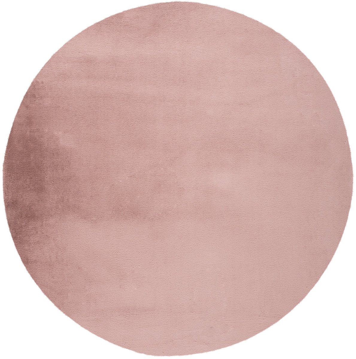 Padiro rond laagpolig vloerkleed Ø 120 cm - pastelroze - modern effen design - met een zachte uitstraling - geschikt voor vloerverwarming - van polyester