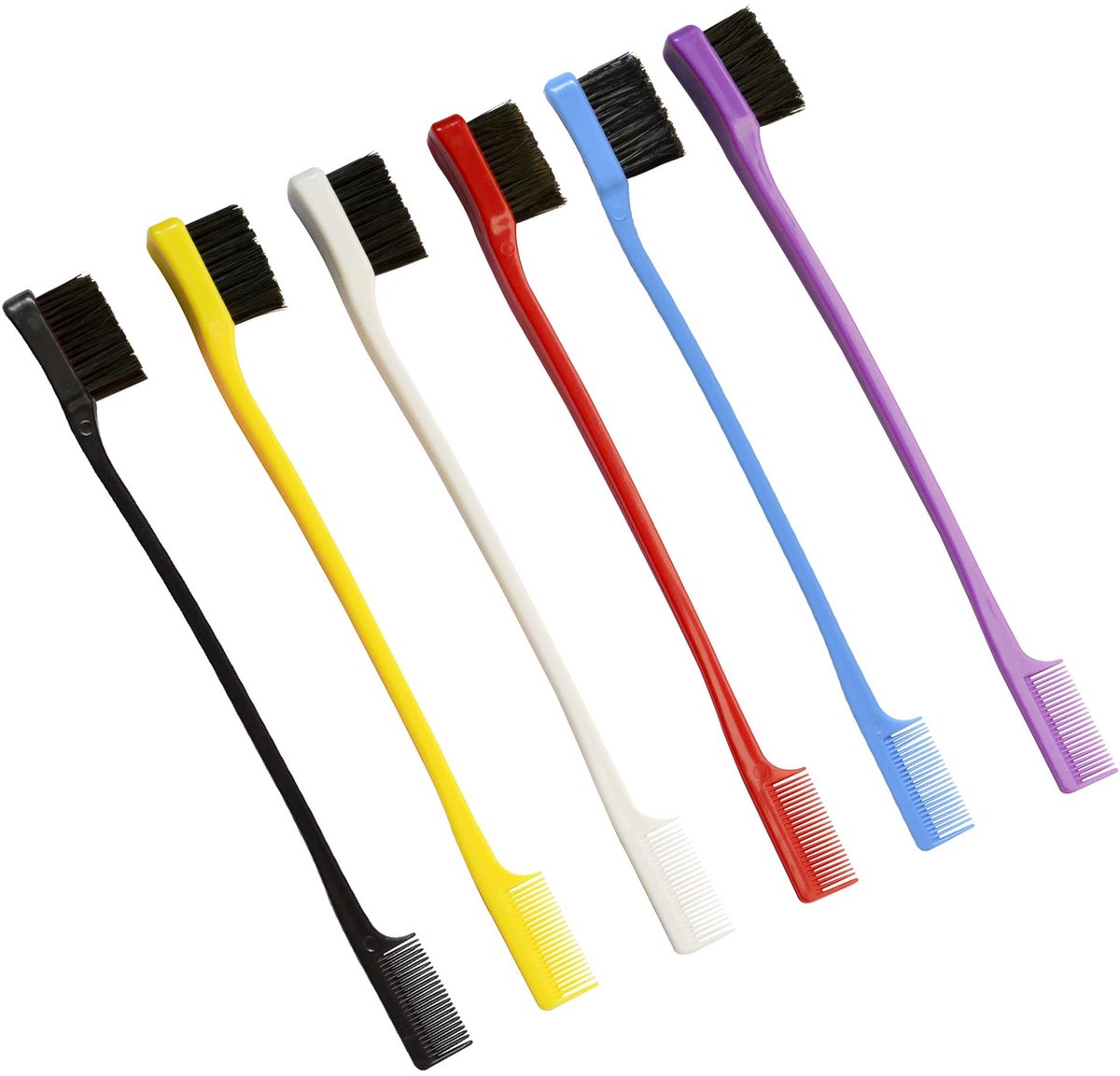 Solidchoice - Set van 6 Dubbelzijdige Haarborstels voor Edge Control