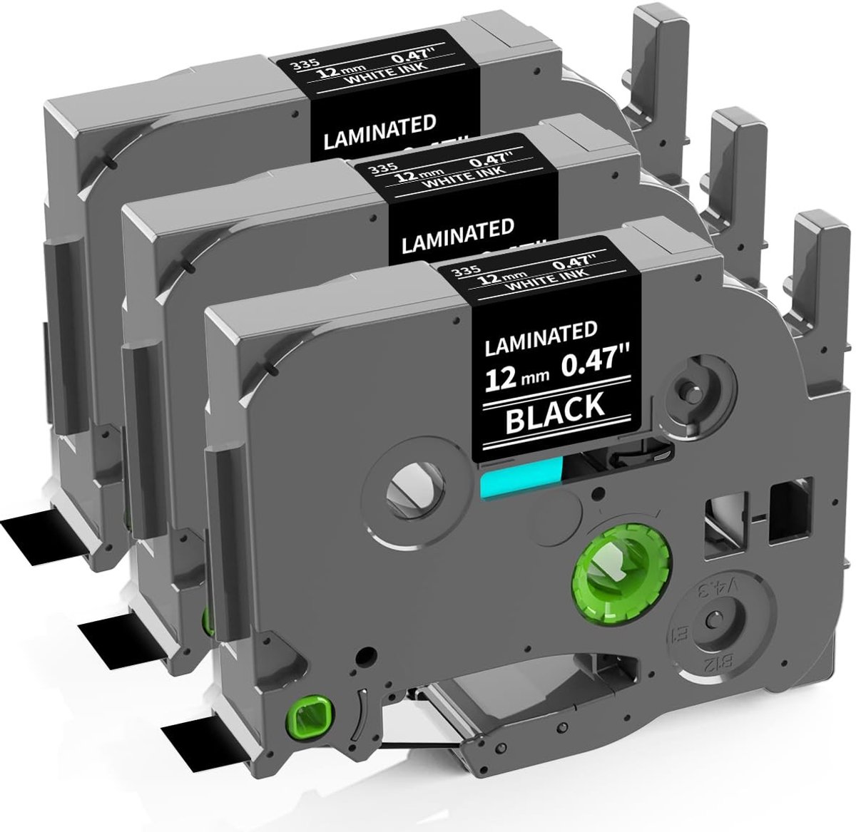 Solidchoice - Compatibele Label Tape voor Brother P Touch TZe 12mm Wit op Zwart