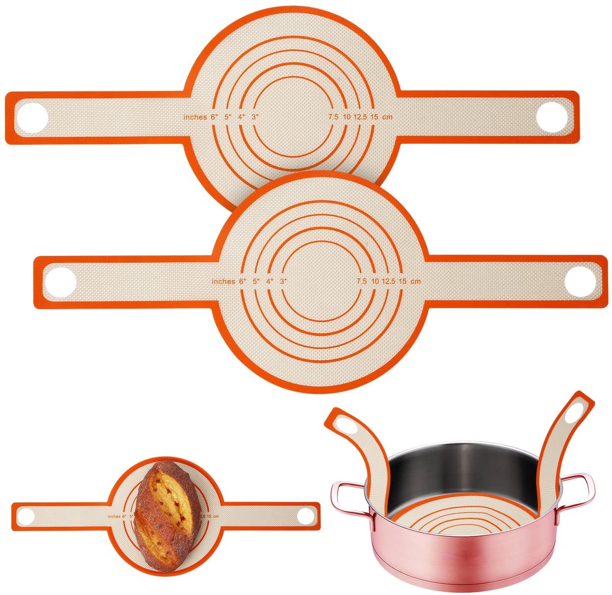 Solidchoice - Set van 2 Siliconen Bakmatten voor Dutch Oven