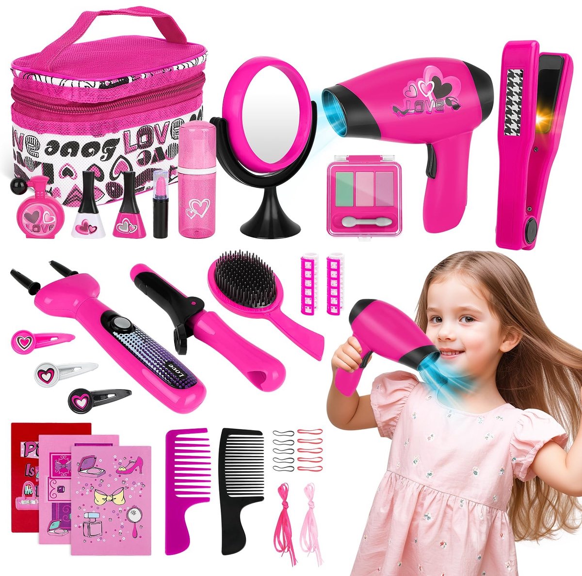 Solidchoice - Speelset voor Kinderen met Haarstyling en Make-up Accessoires