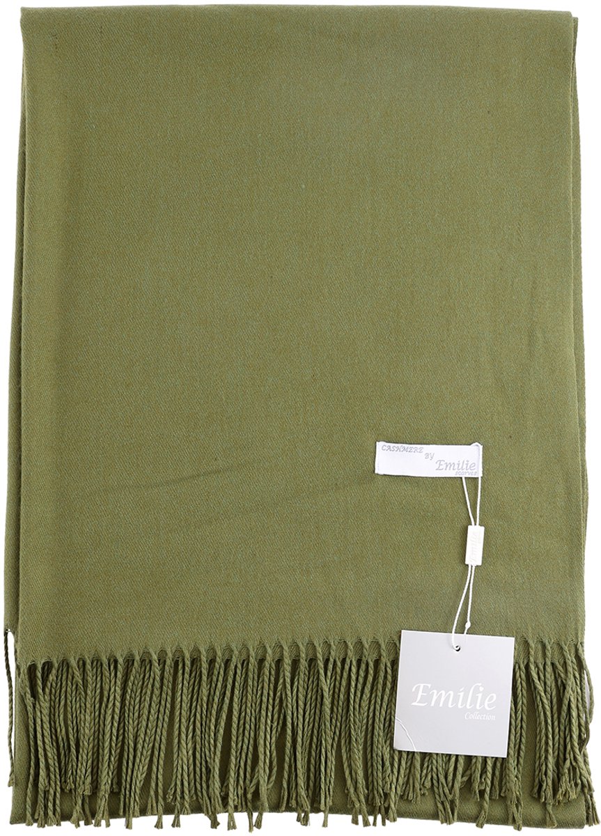 Emilie scarves - sjaal - omslagdoek - olijfgroen - pashmina cashmere mix