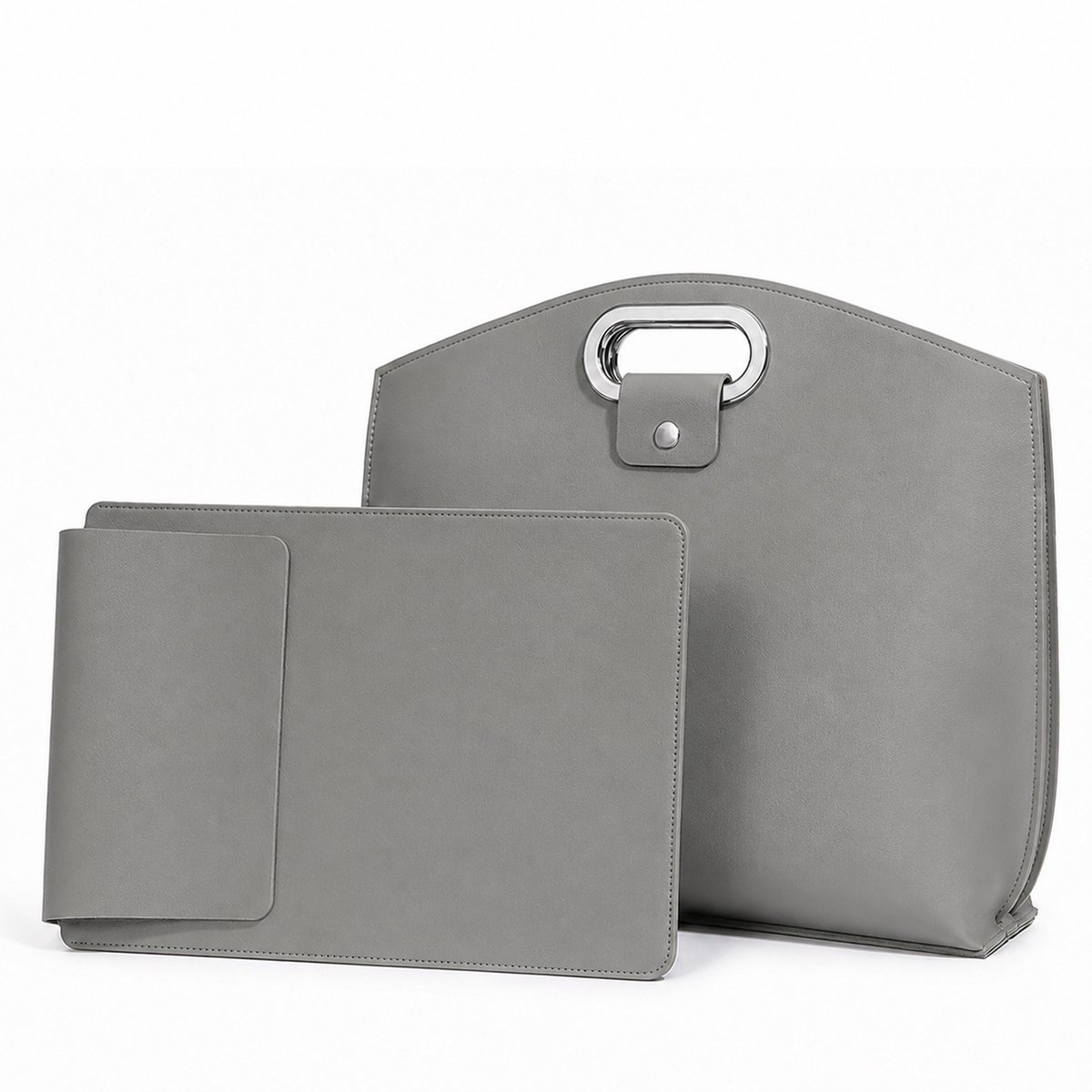 Laptoptas - Waterdichte Laptop- & Tote Set - 14-15,6 inch - Metalen Handgreep - Voor Werk en Zakelijk Gebruik - Grijs