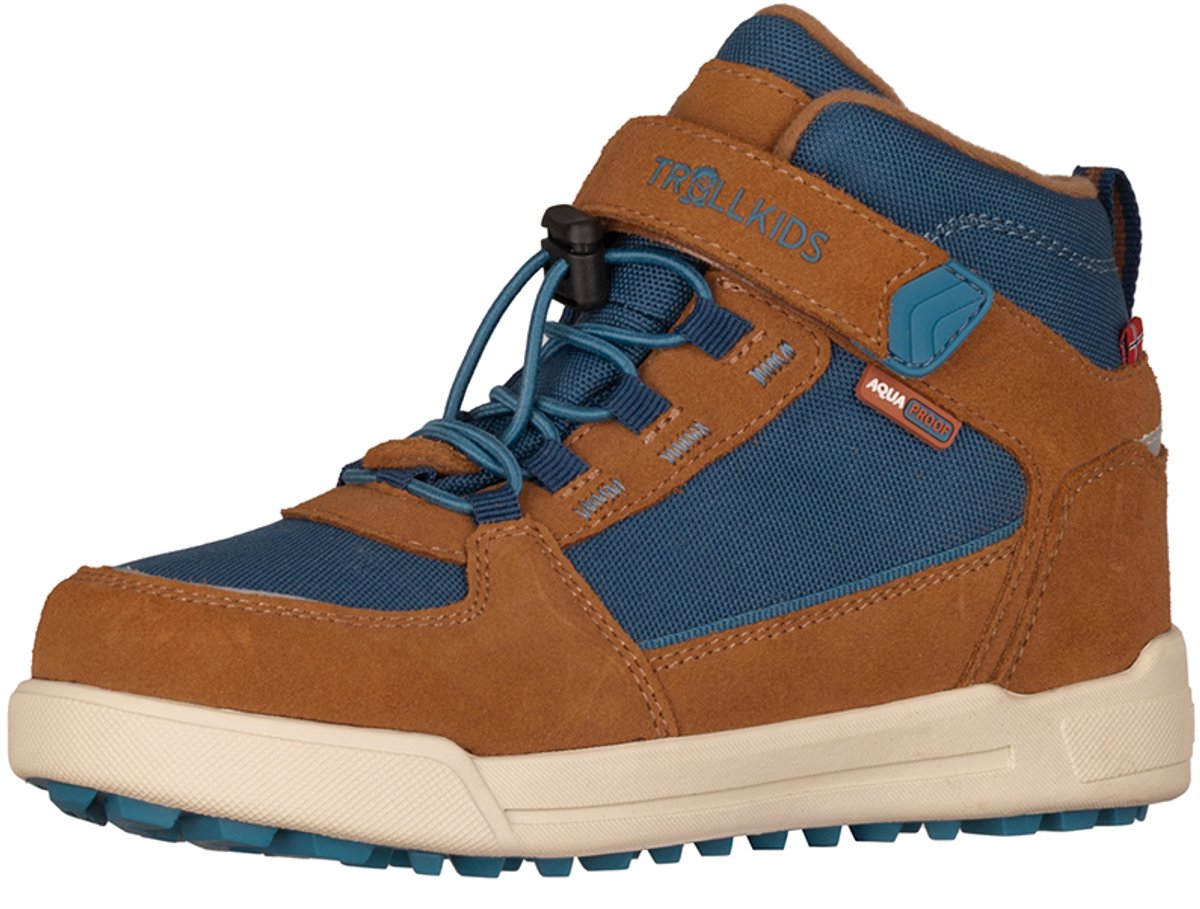 Trollkids Gryllefjord Mid Cut Wandelschoenen Bruin,Blauw EU 33 Kinderen