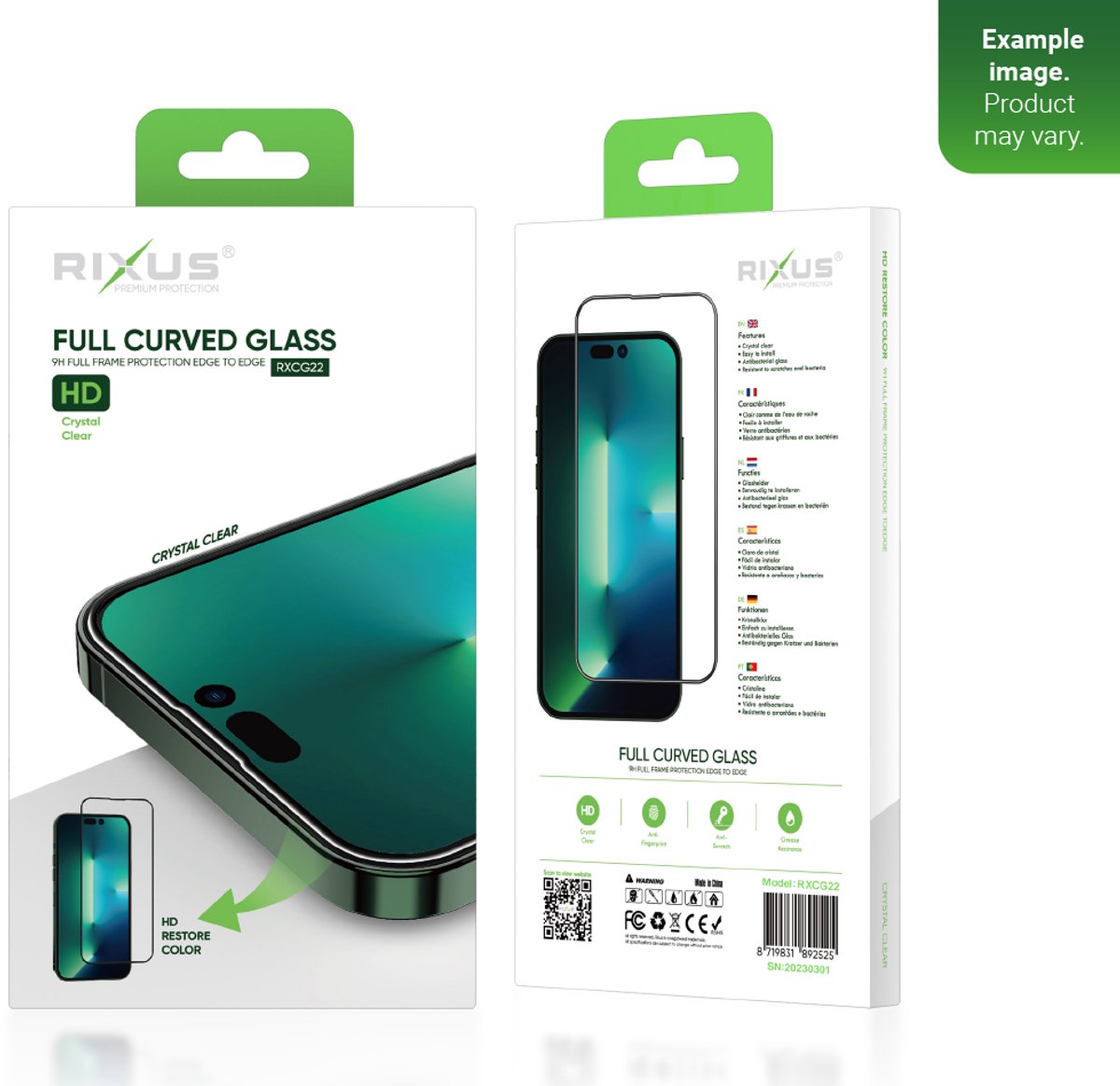 Rixus Clear HD Full Curved Edge Tempered Glass For Samsung Galaxy A52 5G, A52S 5G