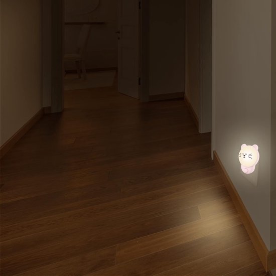 Kawaii Kat Nachtlampje - 2 Stuks LED Nachtverlichting voor Kids Slaapkamer en Baby Essentials van Merkloos — afbeelding 3