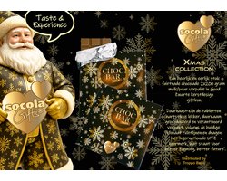 SoCoLa Kerst– Xmas Goud/Zwart design – Fairtrade Chocolade tabletten in Giftbox - Persoonlijk Cadeau – kado – Kerst geschenk - Voor Hem en Haar – Vrouw en Man