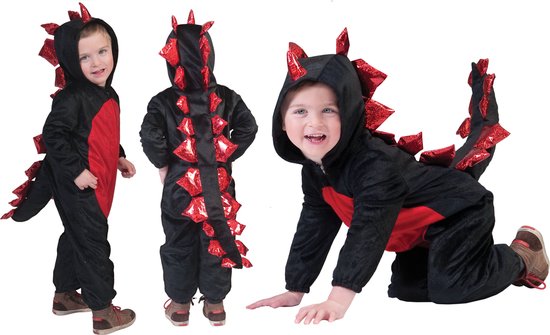 Draak jumpsuit kostuum voor kinderen blauw - Verkleedkleding