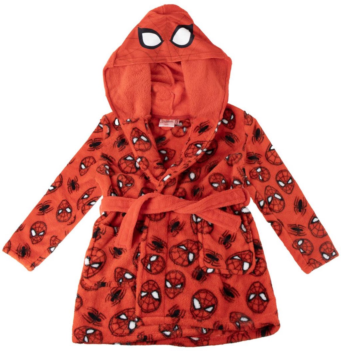 Spiderman Badjas Kinderen – Rode Marvel Ochtendjas met Capuchon – Fleece