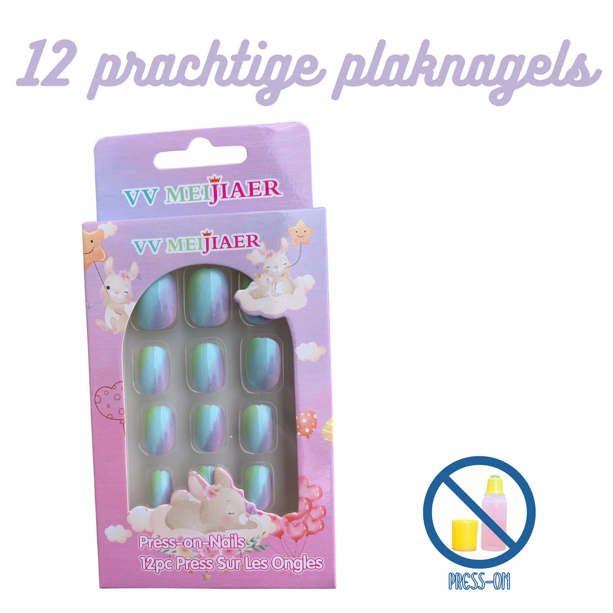 Plaknagels | Nepnagels | Roze Witte Stippels Kleuren | voor Kinderen | Geen Lijm Nodig