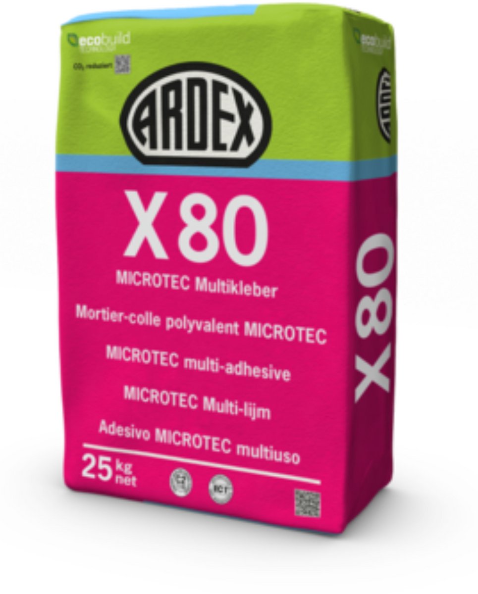 Ardex X80 Microtec Multilijm 25 kg - Flexlijm voor Wand & Vloer