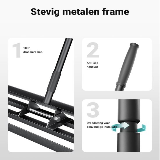 Gazonhark voor egaliseren en nivelleren met lange steel - Tuingereedschap voor optimale gazonverzorging van Merkloos	 — afbeelding 4