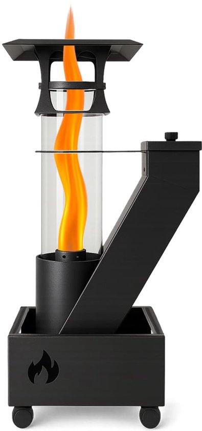 FireRocket Pelletkachel – Terrasverwarmer op Houtpellets – 83 cm – Mobiel met Wielen – Milieuvriendelijk & Rookvrij – Buitenhaard Tuin & Terras