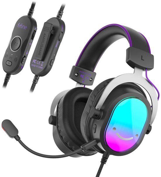 FIFINE H16 - Headset - Over-Ear - Noise Canceling - Voor Gaming - Streaming - Podcast - Met microfoon - geschikt voor PS5/PS4 - PC