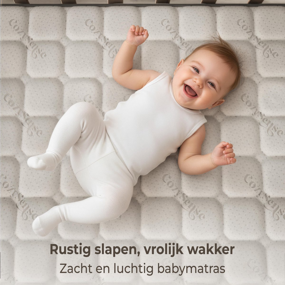 CozySense® Baby Matras 60x120 - Ledikant - Voor Baby’s & Peuters - 100% Katoenen Hoes - Waterdicht & Hypoallergeen - Drukverlagend Gel Traagschuim – foto 6