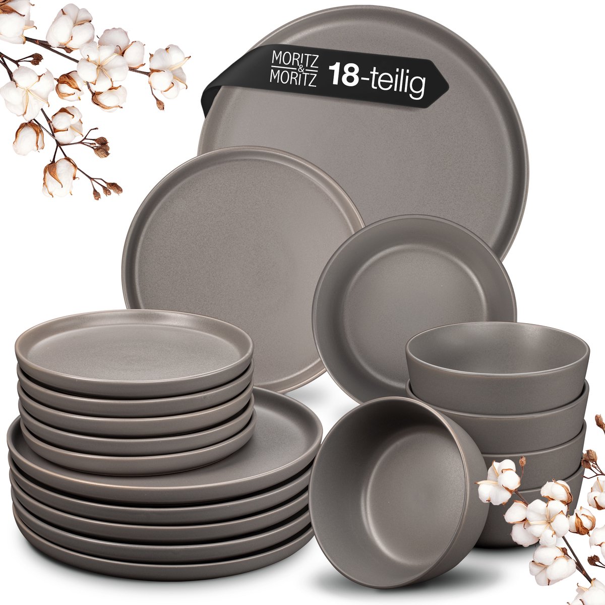 Moritz & Moritz NORDIC 18-delig servies grijs