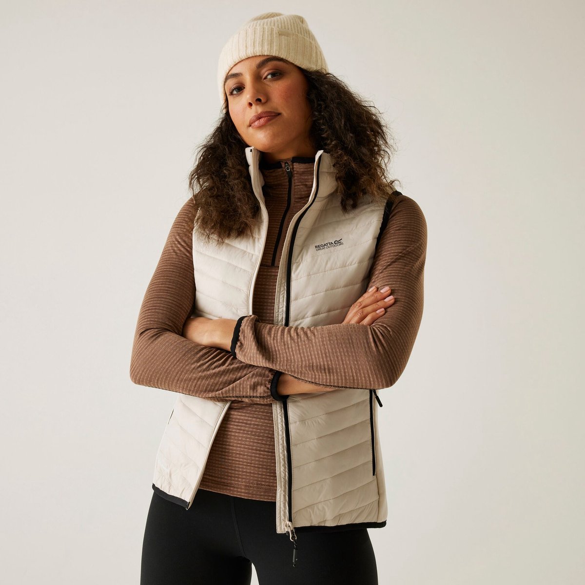 Jas Vest Hiking Dames Andreson Hybrid Beige
