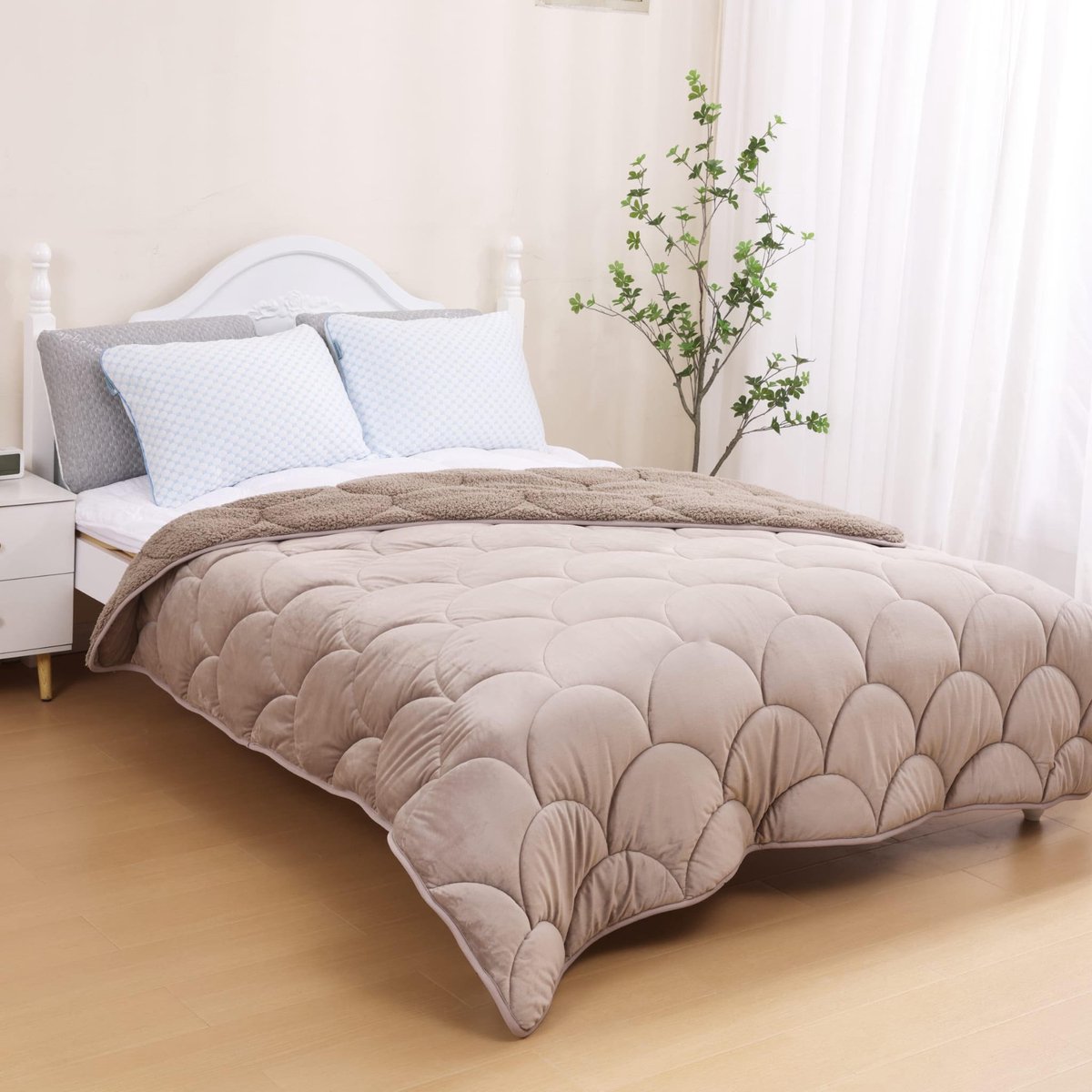 Velvet Sherpa Comfort Dekbed - 240x200 cm - Taupe - All Year