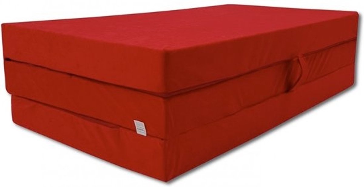 Viking Choice Opvouwbaar Logeermatras Rood - Camping Matras 80x200 cm - Polyether Vulling - Huisstofmijtwerend
