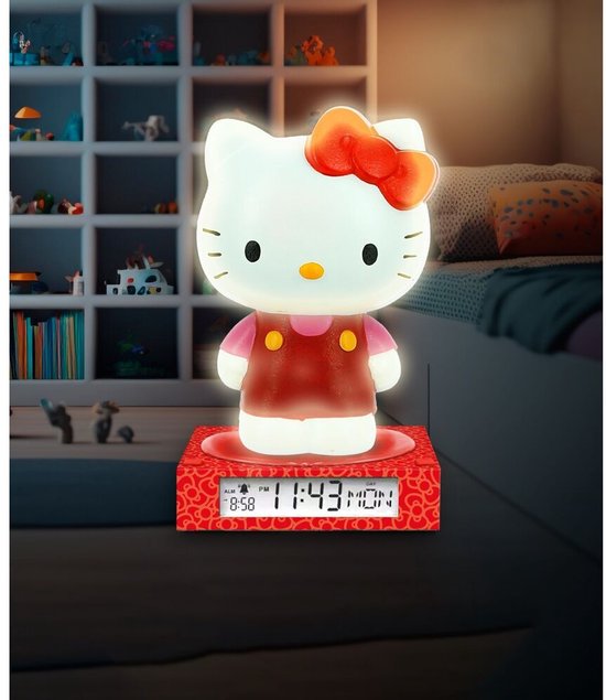 Hello Kitty 3D-lamp met wekker & datum - 15 × 15 × 25 cm - licentie Kids Licensing van Merkloos — afbeelding 3