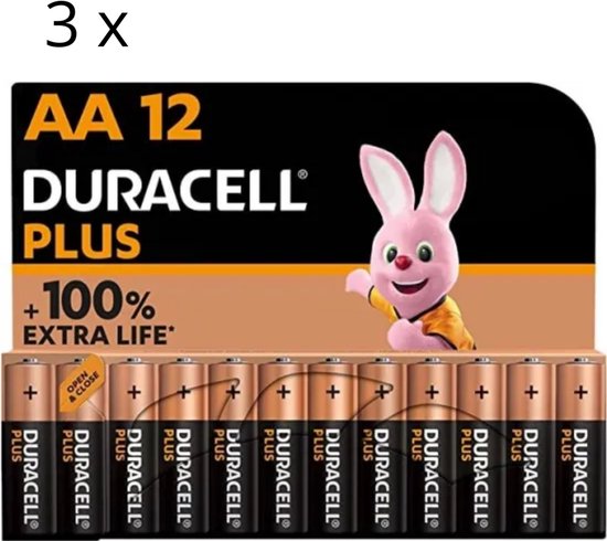Duracell batterijen AA - alkaline batterijen - 1,5V, LR6 - 36 stuks