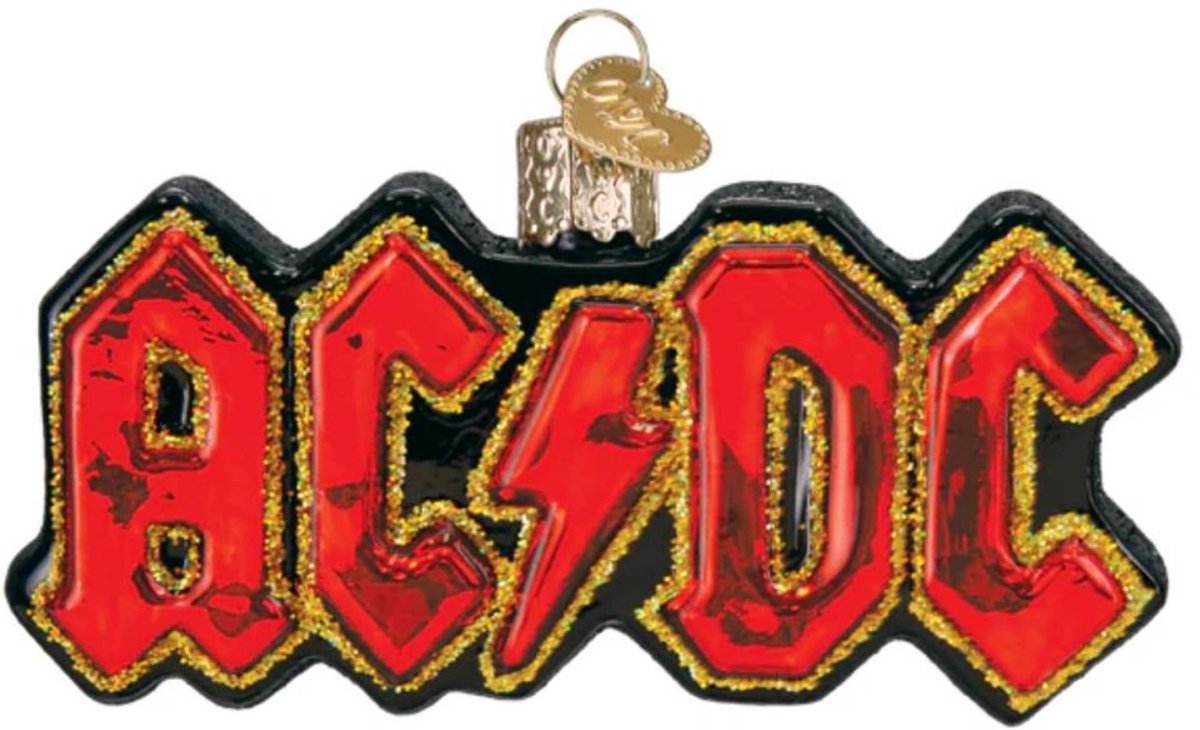 Glazen Kerstbal AC/DC Logo – Old World Christmas – 11 cm