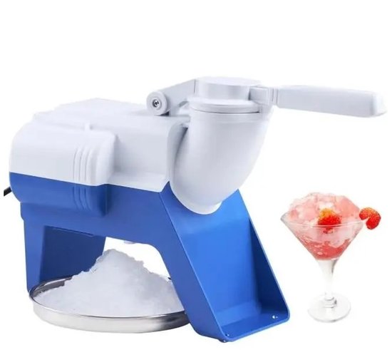 Primaro Ijscrusher - Slushie Maker & IJscrusher - Ijsbreker Machine - Elektrische Sneeuwkegel Machine - 41x27.5 cm - Wit - Blauw