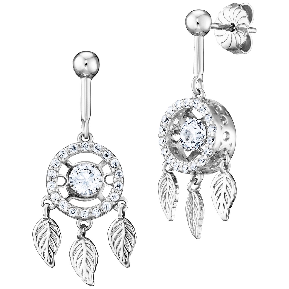 Julie Julsen Ohrhänger 925/- Sterling Silber rhodiniert 38 Zirkonia