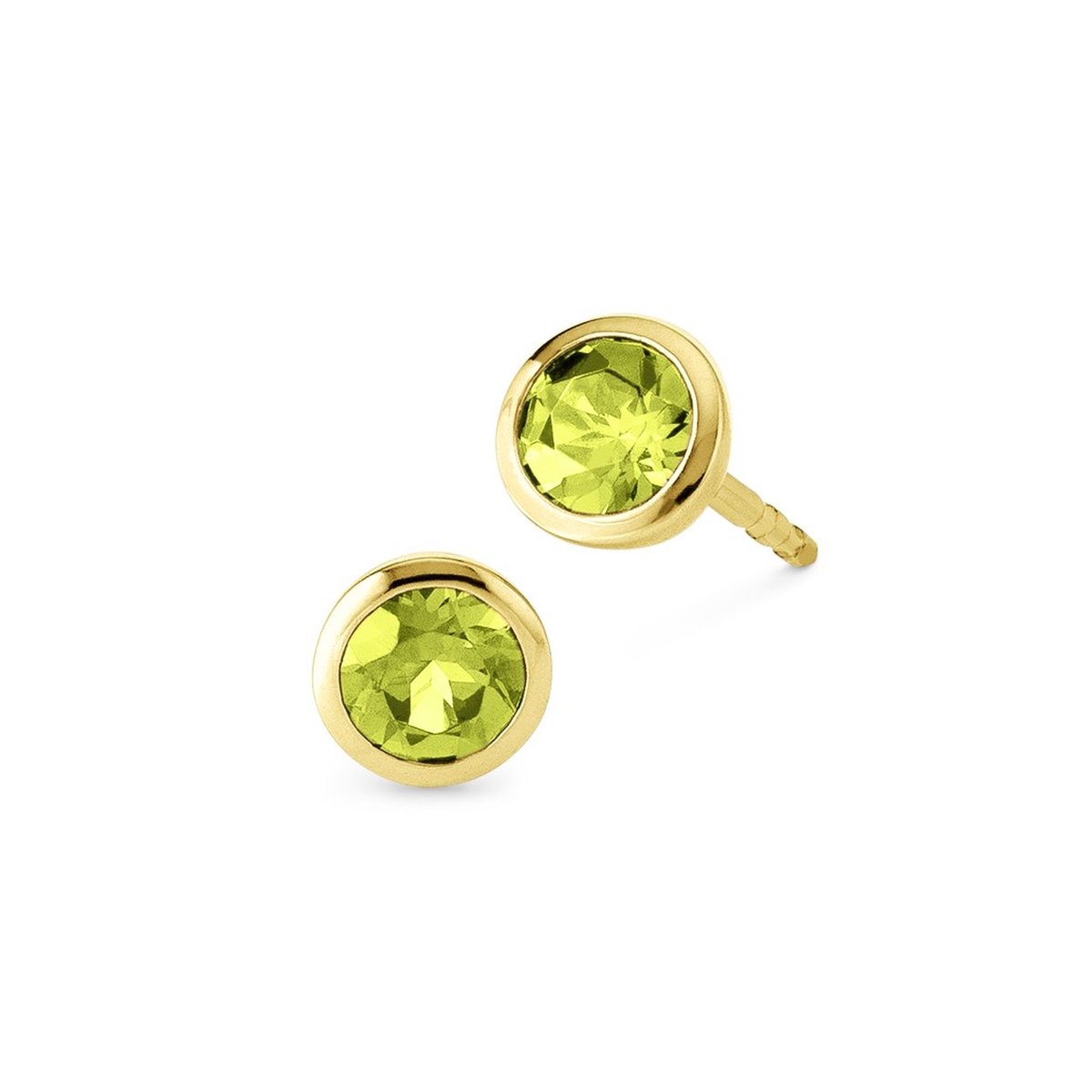 Orolino Ohrringe Gold 585 mit 2x Peridot rund