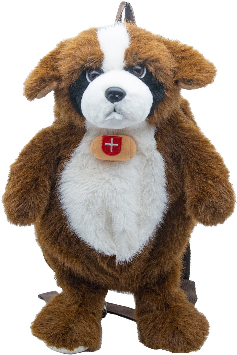 Cute since 1999 - Knuffel rugzak - St. Bernard Rugzak - Boekentas kleuter - Zachte rugtas meisjes en jongens - 45x25cm