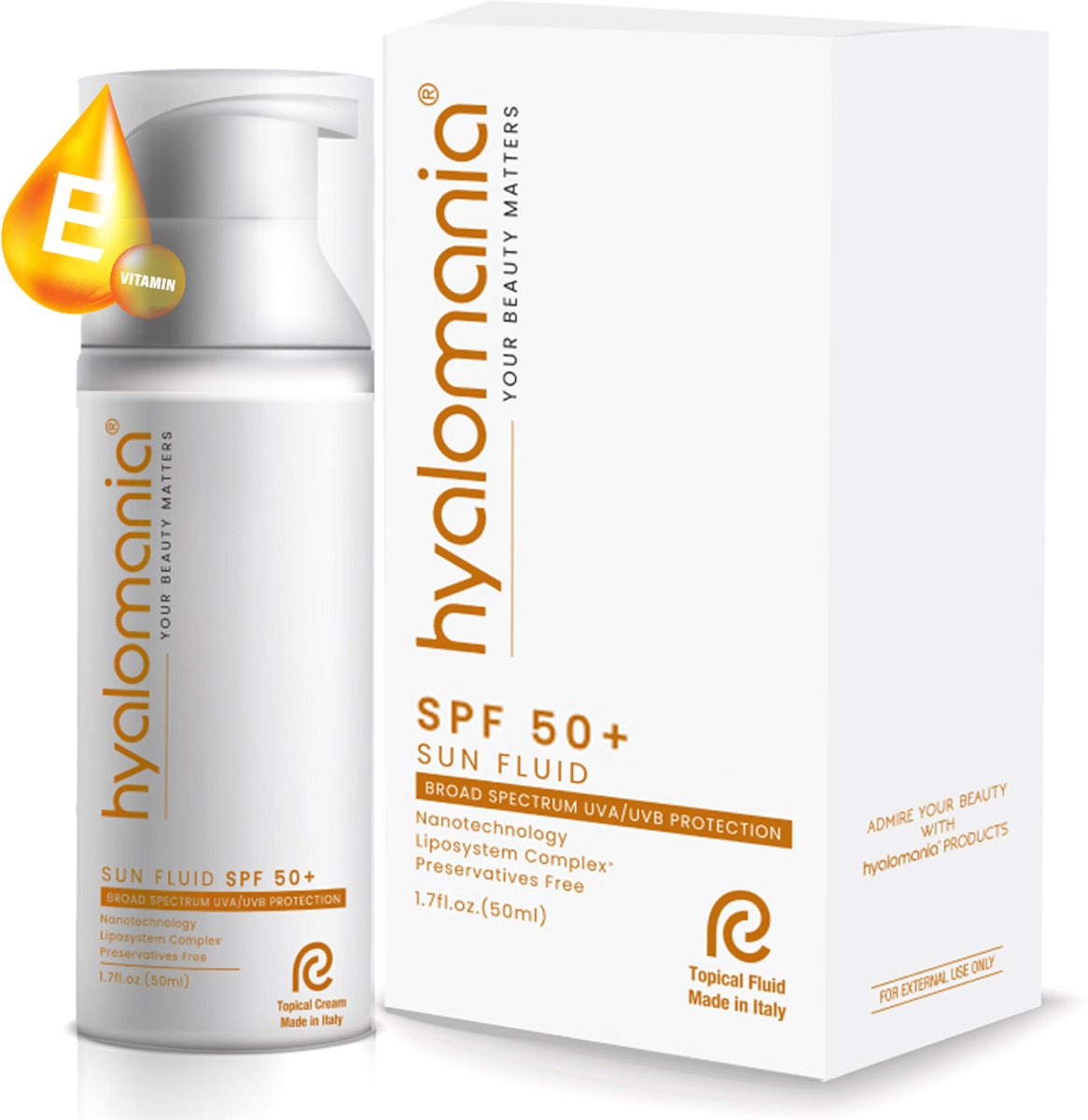 Hyalomania Sun Fluid - SPF 50+ Zonnebrandcreme Gezicht - Huidverzorging - Olievrije Gezichtscrème - Huidgezondheid - Nano Technologie