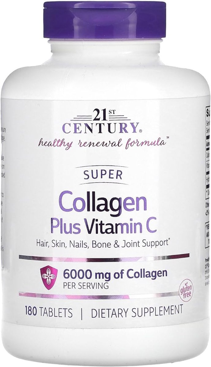 21st Century, Super Collagen Plus Vitamin C, 180 Tablets