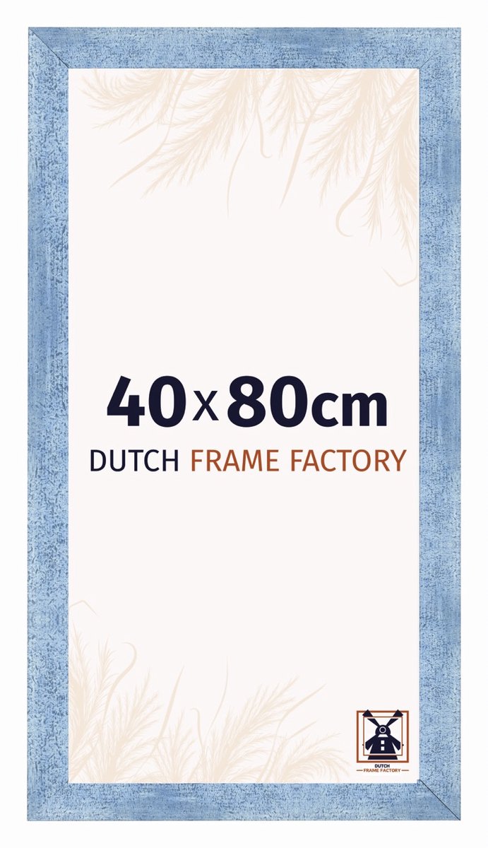 Dutch Frame Factory Fotolijst 40x80 cm - MDF - Helder Blauw Geveegd - Praag
