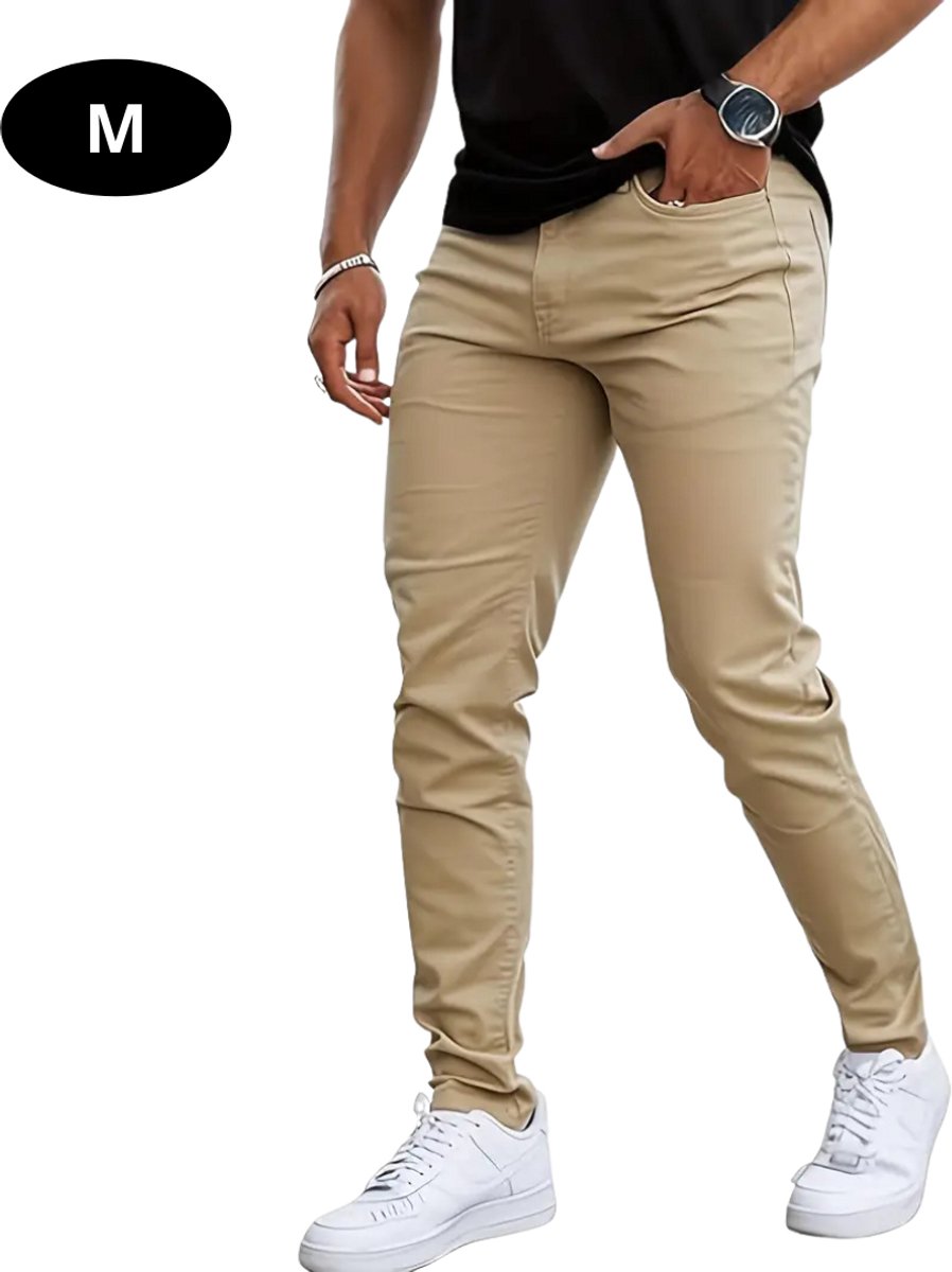 Bovista Lange Broek Heren Spijkerbroek Broeken Spijker Pants Jeans Trouser Stretch Straight Leg Beige