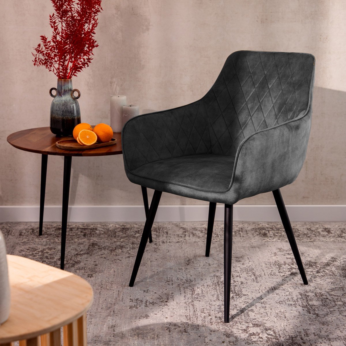 Homla SATORI Stoel – Grafietgrijs Eetkamerstoel 58x62x79 cm