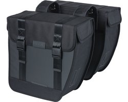 Basil Tour XL Dubbele Fietstas 35L Zwart 100% Waterdicht Met Roltopsluiting Vormvast Reflecterend Universal Bridge Voor E-bike