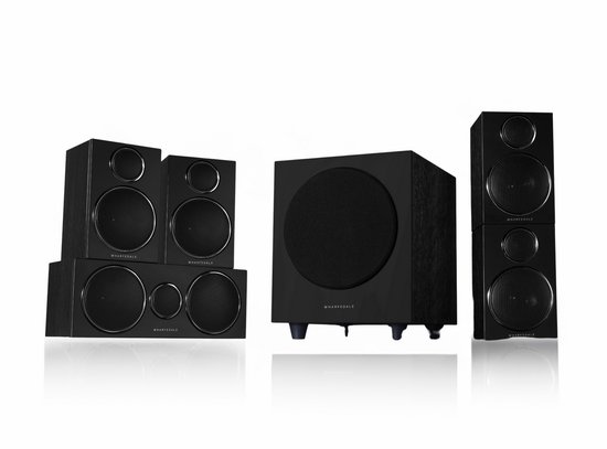 Wharfedale DX-3 5.1 HCP Surround Sound Luidsprekersysteem – Compleet 5.1 Systeem – Krachtige Subwoofer – 75mm Drivers - Zwart