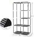 Zwarte metalen frame kledingkast zonder stof, 88x170x45 cm, met afmetingen.